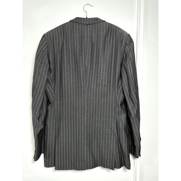Tom Ford Charcoal Gray Pinstripe 52R Double Breasted Silk Wool Blazer 21BL4B - Picture 11 of 16